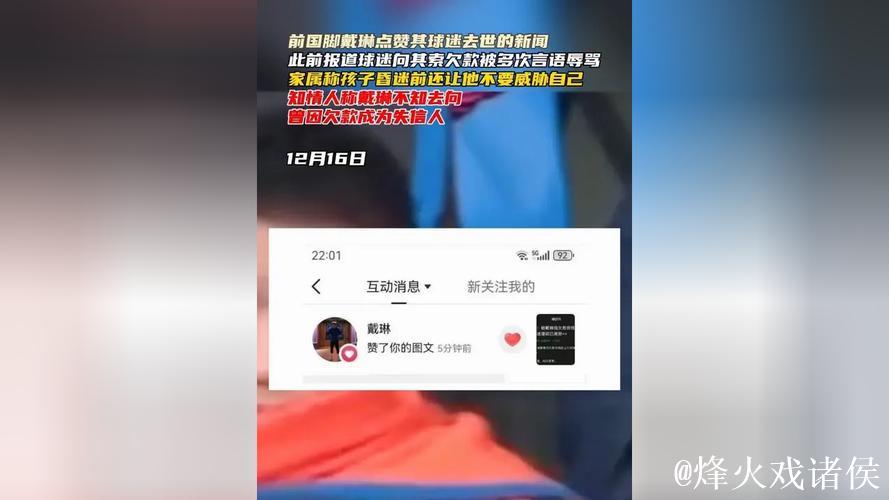 戴琳点赞球迷去世新闻，长期辱骂母亲行为令人心寒